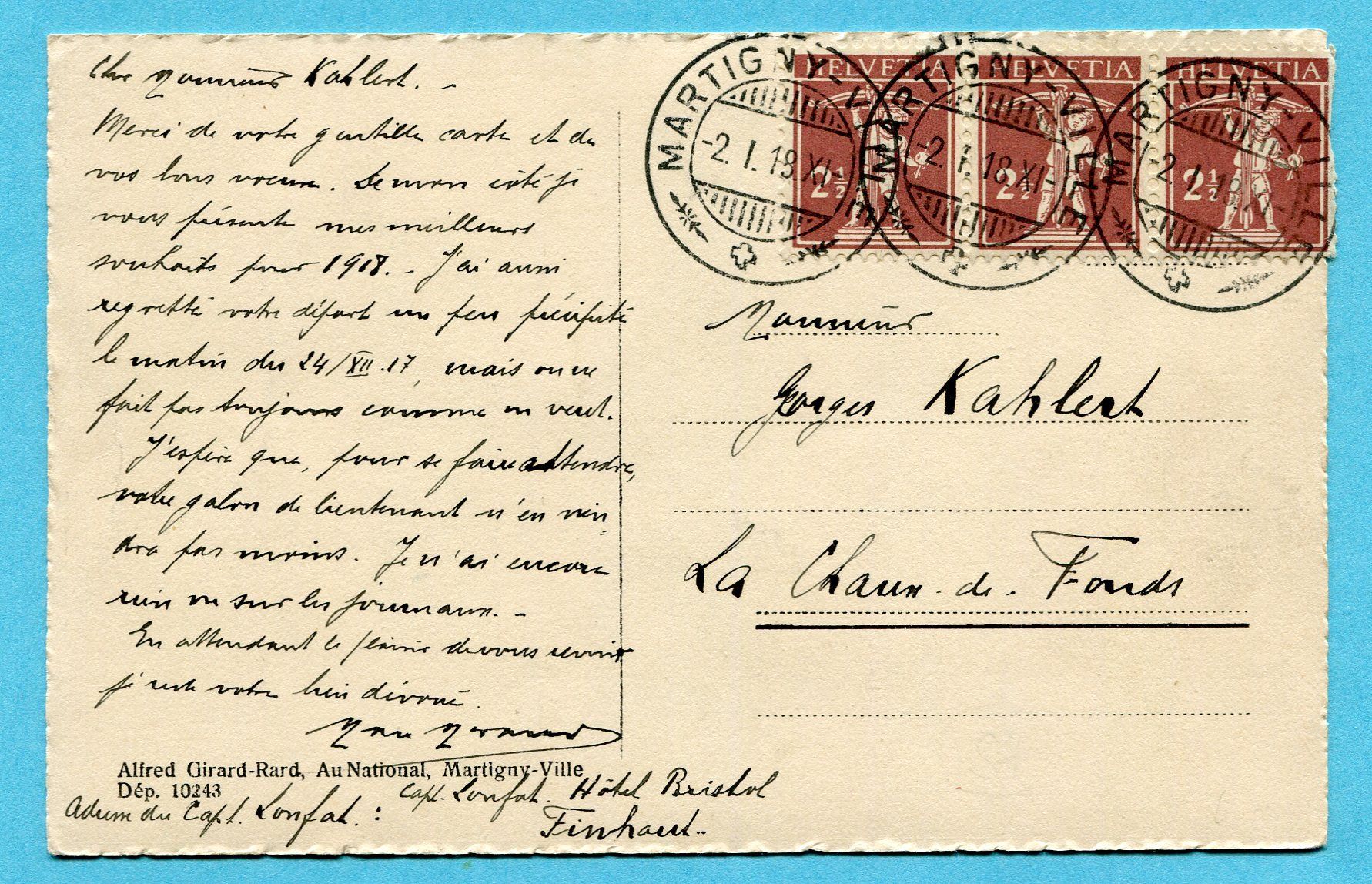 Cartes postales: Martigny 1919 – D'occasion à Opfikon par Prophila 1