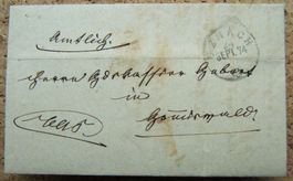 FALTBRIEF VORPILATELIE AB UZNACH 1874