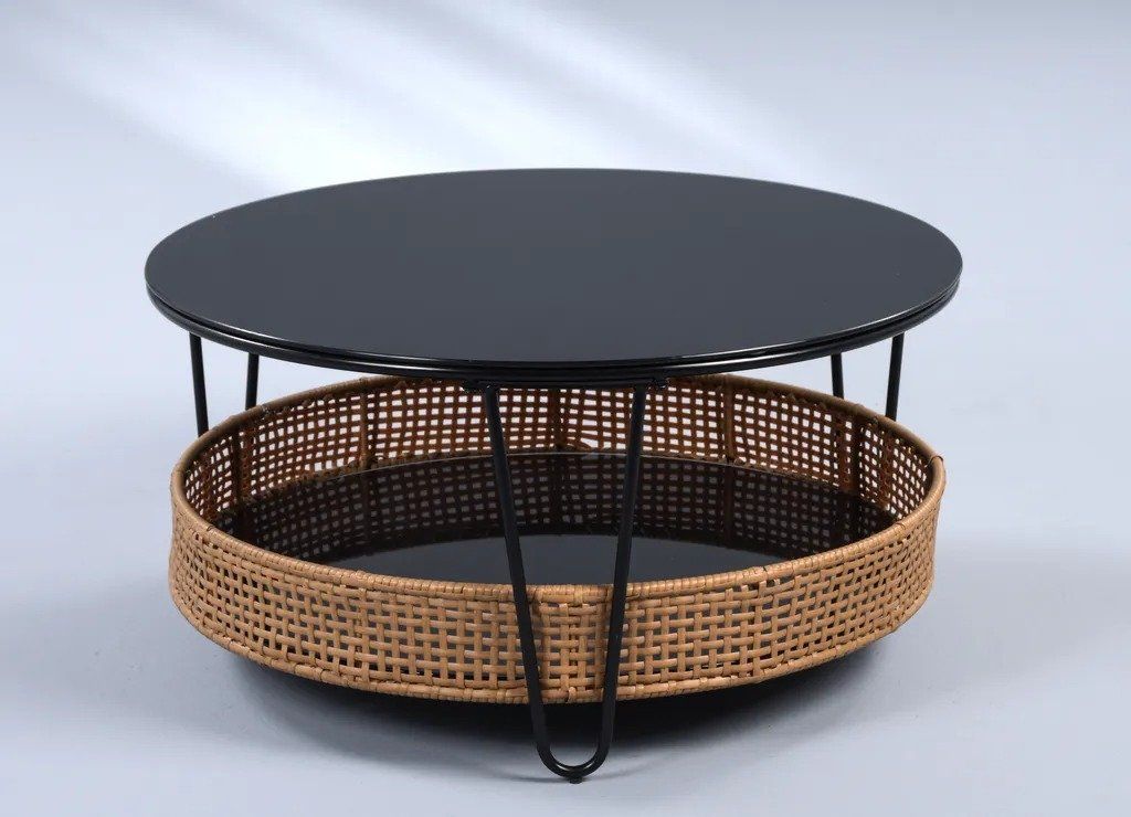 Tavoli: Couchtisch mit Rattan – Nuovo e nell'imballaggio originale da Winterthur venduto da aredo 1