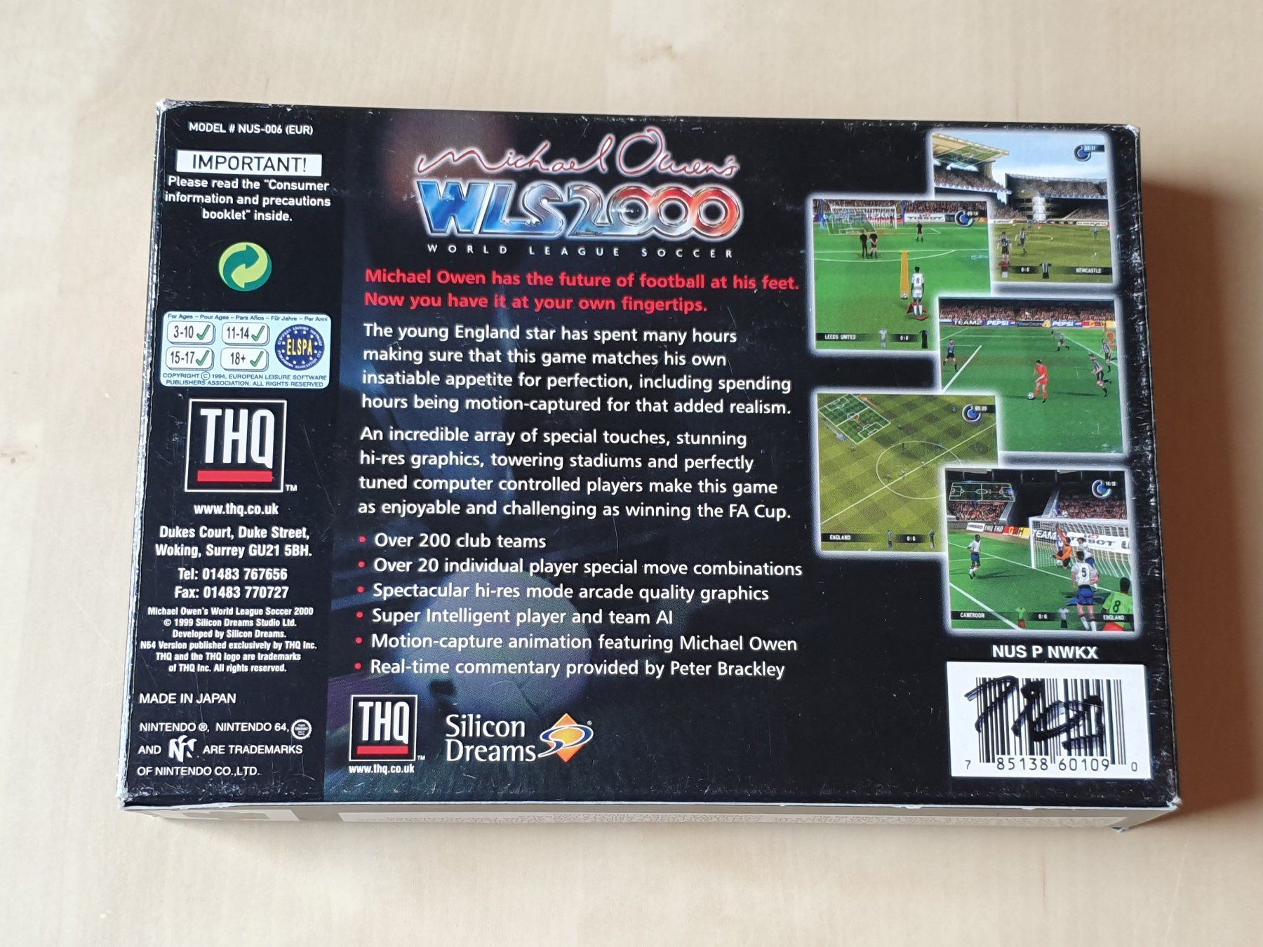 Nintendo Giochi: Michael Owens WLS 2000 World League Soccer – Usato da Stansstad venduto da collectorsshop 1