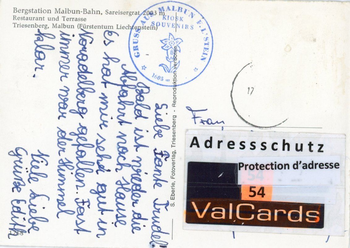 Cartoline postali: Malbun   FL  -   BergstationMALBUN-BAHN und Speisergrat – Usato da Brig venduto da Valcards54 1