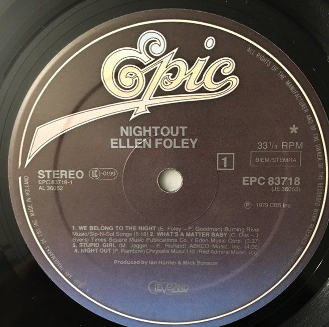 Dischi in vinile: Ellen Foley - Nightout (LP) – Usato da Grüningen venduto da azulgrisvinyl 3