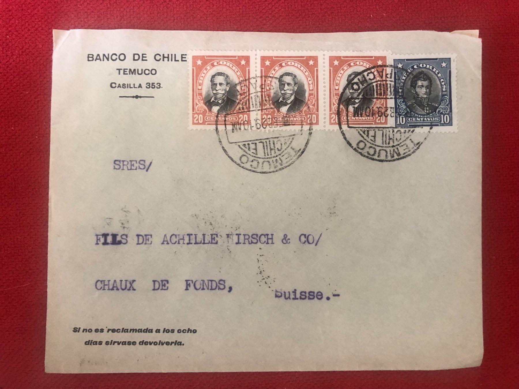 Tutti i francobolli: Uralte Briefmarken. CHILE + Equador – Usato da Lufingen venduto da Rac0 1