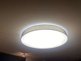 Deckenleuchte Rund mit braunem Stoffrand