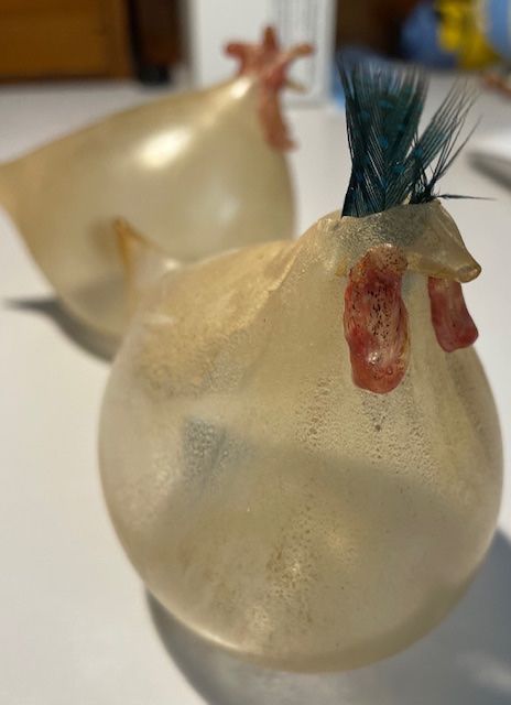 Bicchieri: 2  x Hühner aus Glas – Usato da Uster venduto da Falbela01
