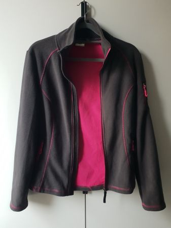 🐸 SOFTE FLEECE-JACKE GRAU PINK 36 TOP ZUSTAND, WIE NEU