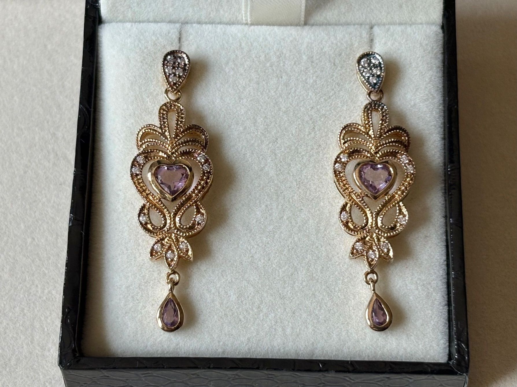 Orecchini pendenti & Orecchini a lobo: Amethyst Ohrringe, Silber vergoldet – Nuovo (secondo la descrizione) da Brugg AG venduto da lau_9rvy