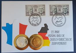 Numisbrief Deutsch-französische Zusammenarbeit mit Silber