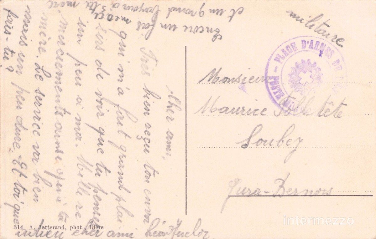 Cartoline postali: Bière VD // ca. 1910 Camp de Bière – Usato da Basel venduto da intermezzo12 1