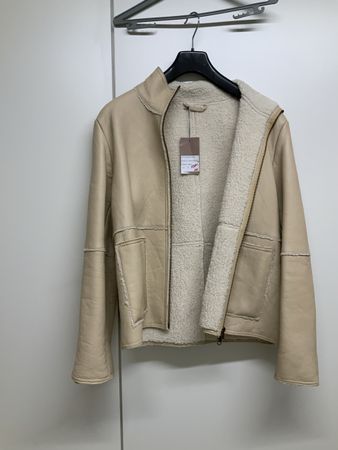 Ricano Echtlederjacke beige mit Lammfell Grösse XL neu