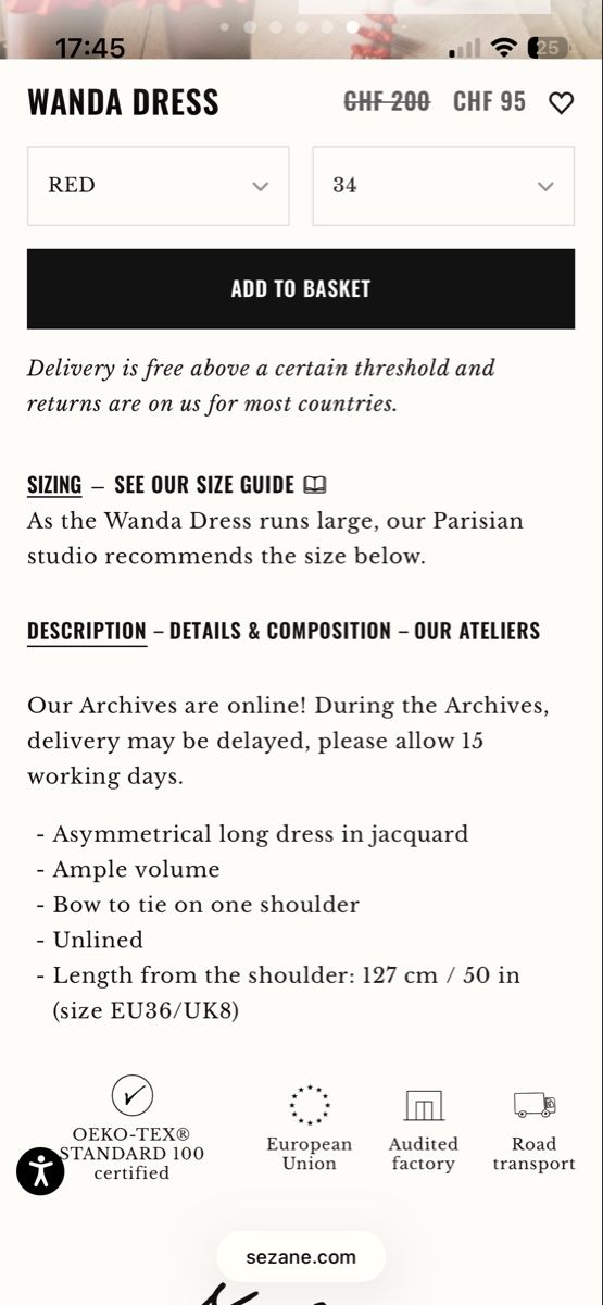 Sezane Vestiti: Sézane Wanda Kleid, Gr. 34 – Usato da Zürich venduto da vintage_for_you 4