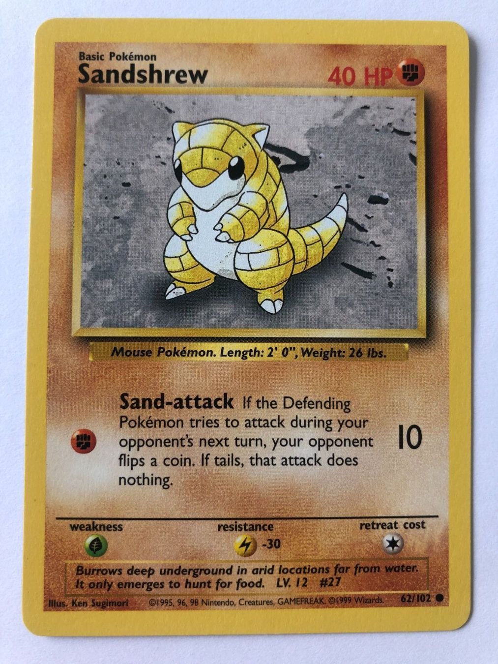 Pokémon Carte collezionabili: Sandshrew - Base Set - Pokemon – Usato da Nussbaumen AG venduto da Bika-Shop