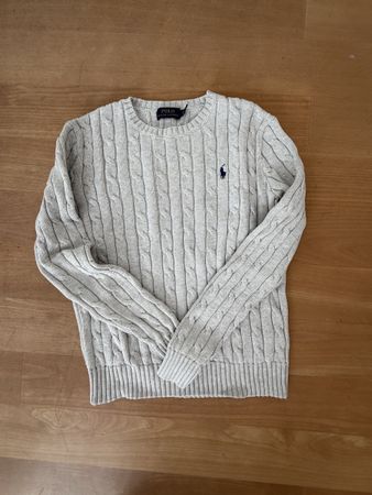Polo Ralph Lauren Zopfmuster Pullover grau Grösse XS