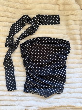 Bandage Top Polka Dot Black White Size S New