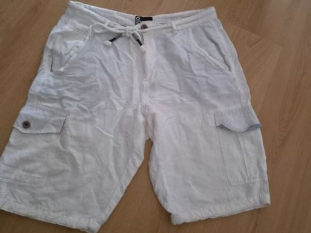 Herren Shorts NO NAME weiss Gr. 34 Leinen neuwertig