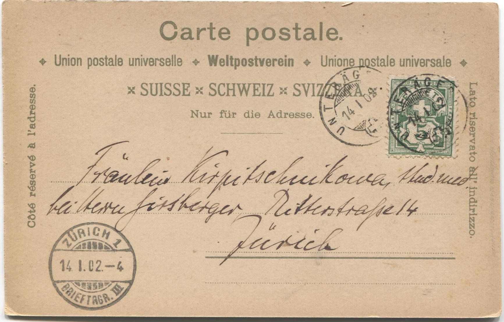 Cartoline postali: AEGERI ZG 1902 Lithografie – Usato da Rothrist venduto da Clanx 1