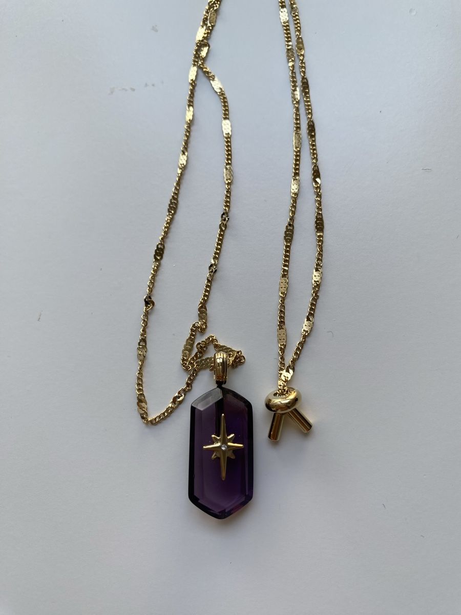Fossil Colliers: Fossil Amethyst Halskette Medaillon – Neuf (Voir description) à Givisiez par dor_xb9k 2