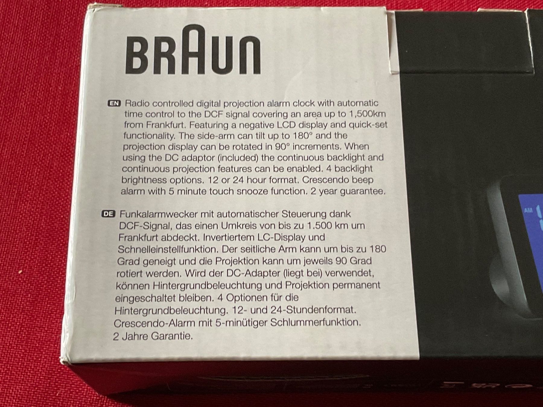 Sveglie: Wecker mit Projektion Braun BC15B-DGF, neu! – Nuovo e nell'imballaggio originale da Lugano venduto da Persepolis 4