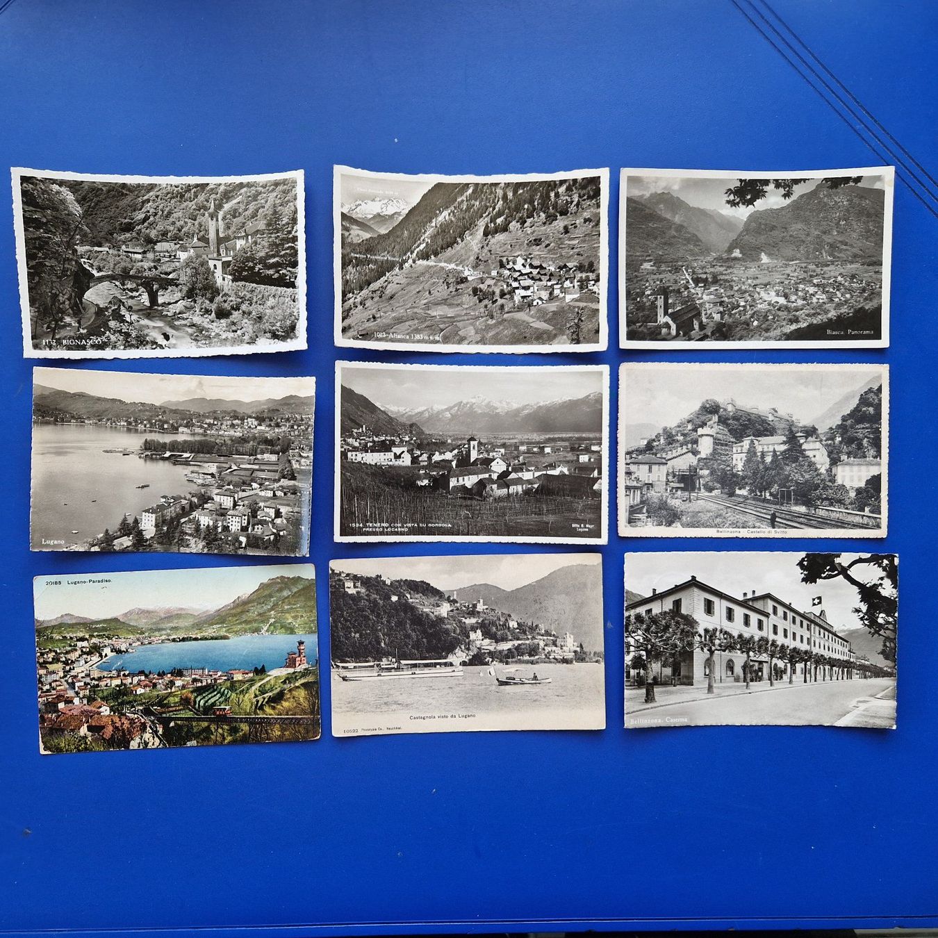 Cartoline postali: 9 alte Ansichts- und Postkarten Tessin – Usato da Flums venduto da Guscha1