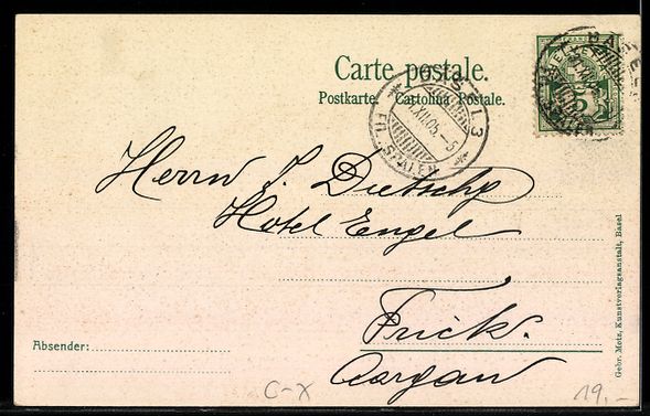 Cartoline postali: Litho Basel, Schützenhaus Restaurant – Usato da Berlin venduto da bartko-reher 1