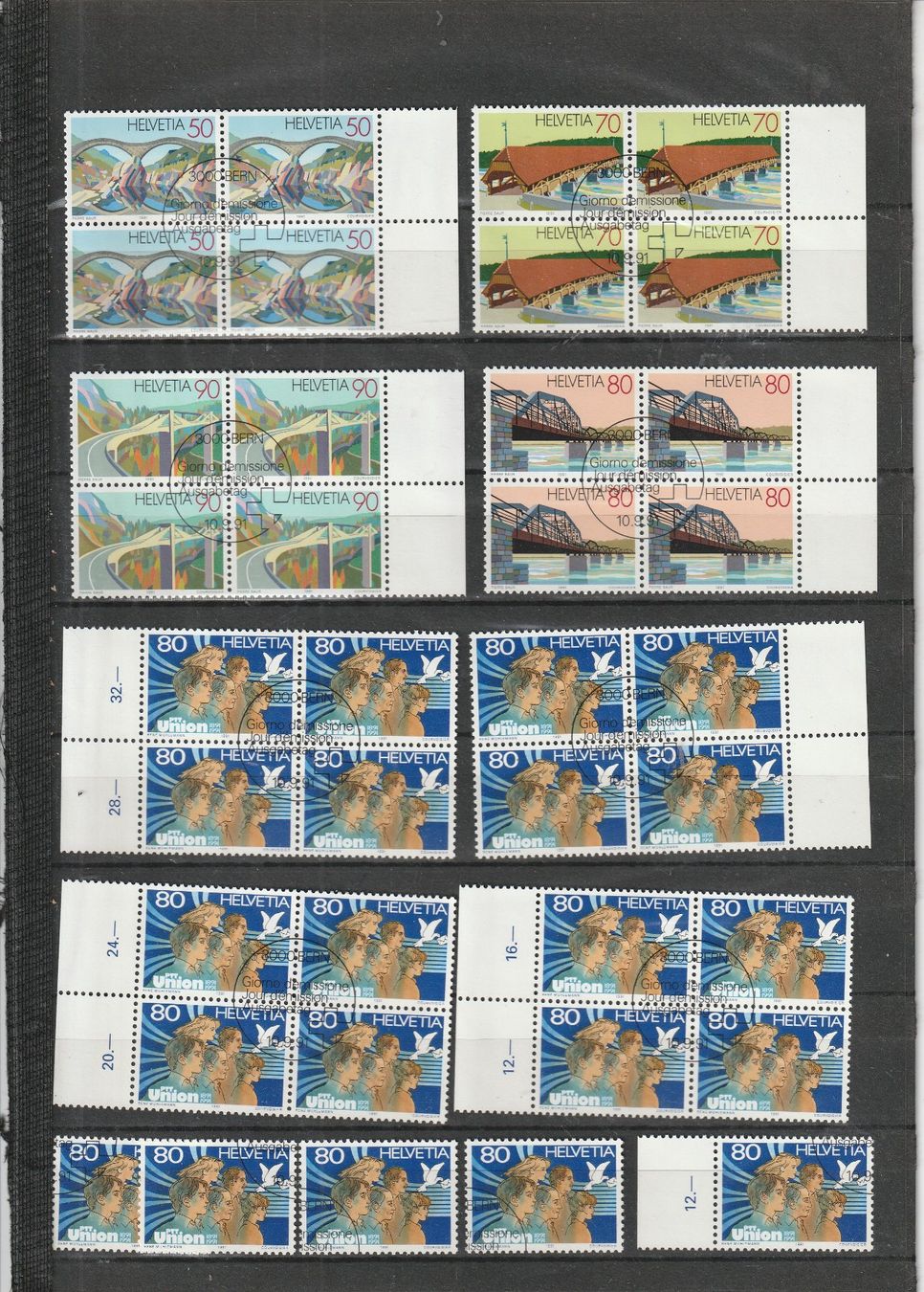 Alle Briefmarken: Kleines Briefmarken Lot 1991 – Gebraucht aus Rupperswil von Ema10