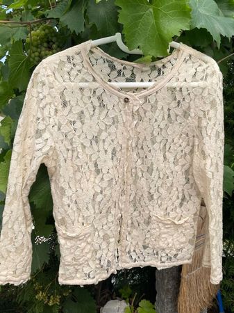 Cotton weiche Spitzen Jäckli 38 Italy Vanille