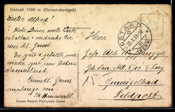 Cartoline postali: Gstaad /Berneroberland, Teilansicht mit  – Usato da Berlin venduto da bartko-reher 1