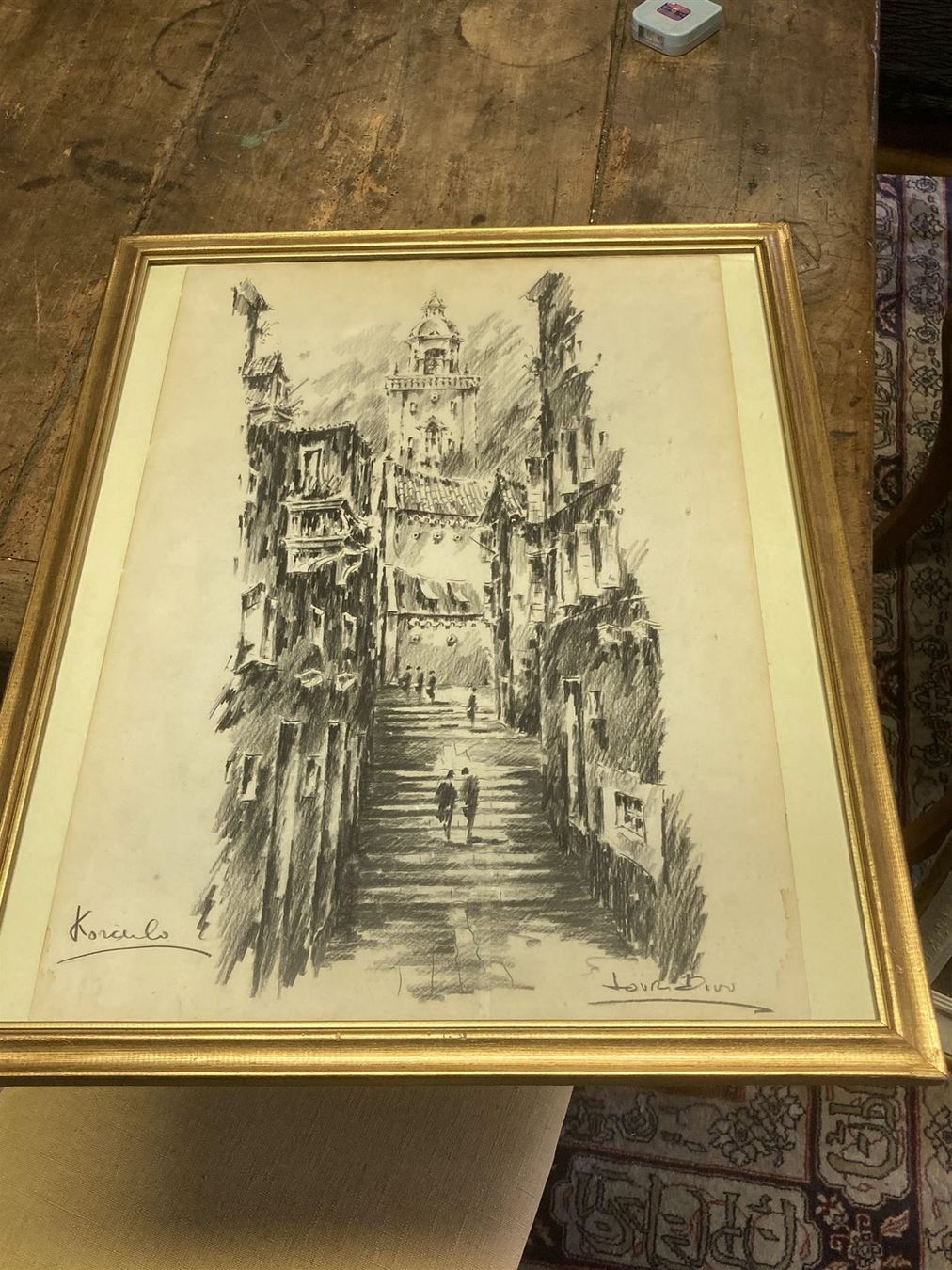 Dipinti: (ca) Treppe zur Kirche sign – Usato da Bern venduto da Jwpm66
