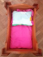 Holz Puppenbettli inkl. Kissen und Decke, Top Zustand