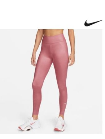 NEU - Nike Damen Tight Dri-FIT One Mid-Rise Shine Leggings
