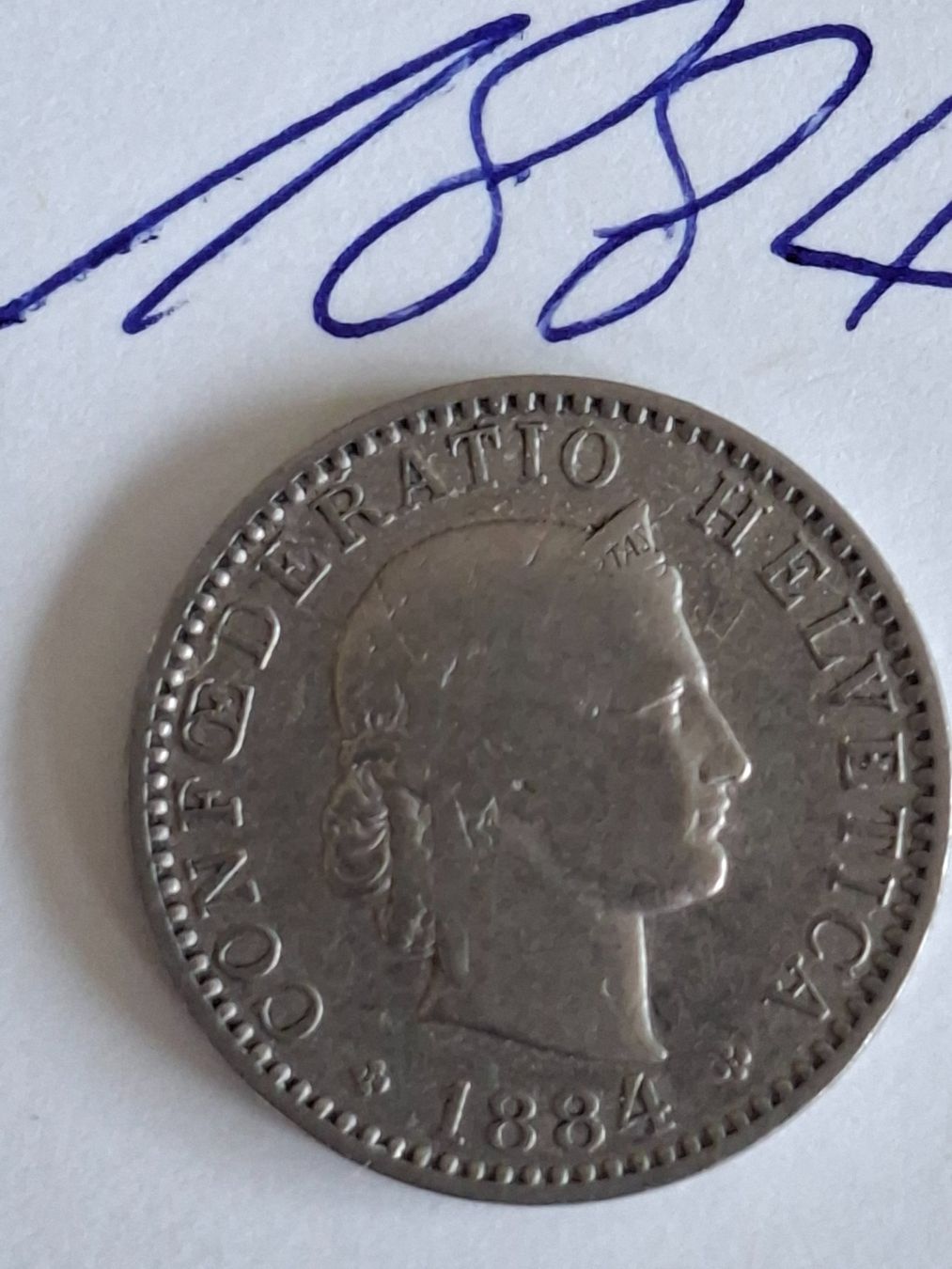Tutti le monete: 20 Rappen 1884 – Usato da Walliswil b.Wangen venduto da ern_b96j