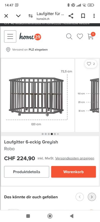 Laufgitter 6-eckig Greyish Anthrazit von Roba 6