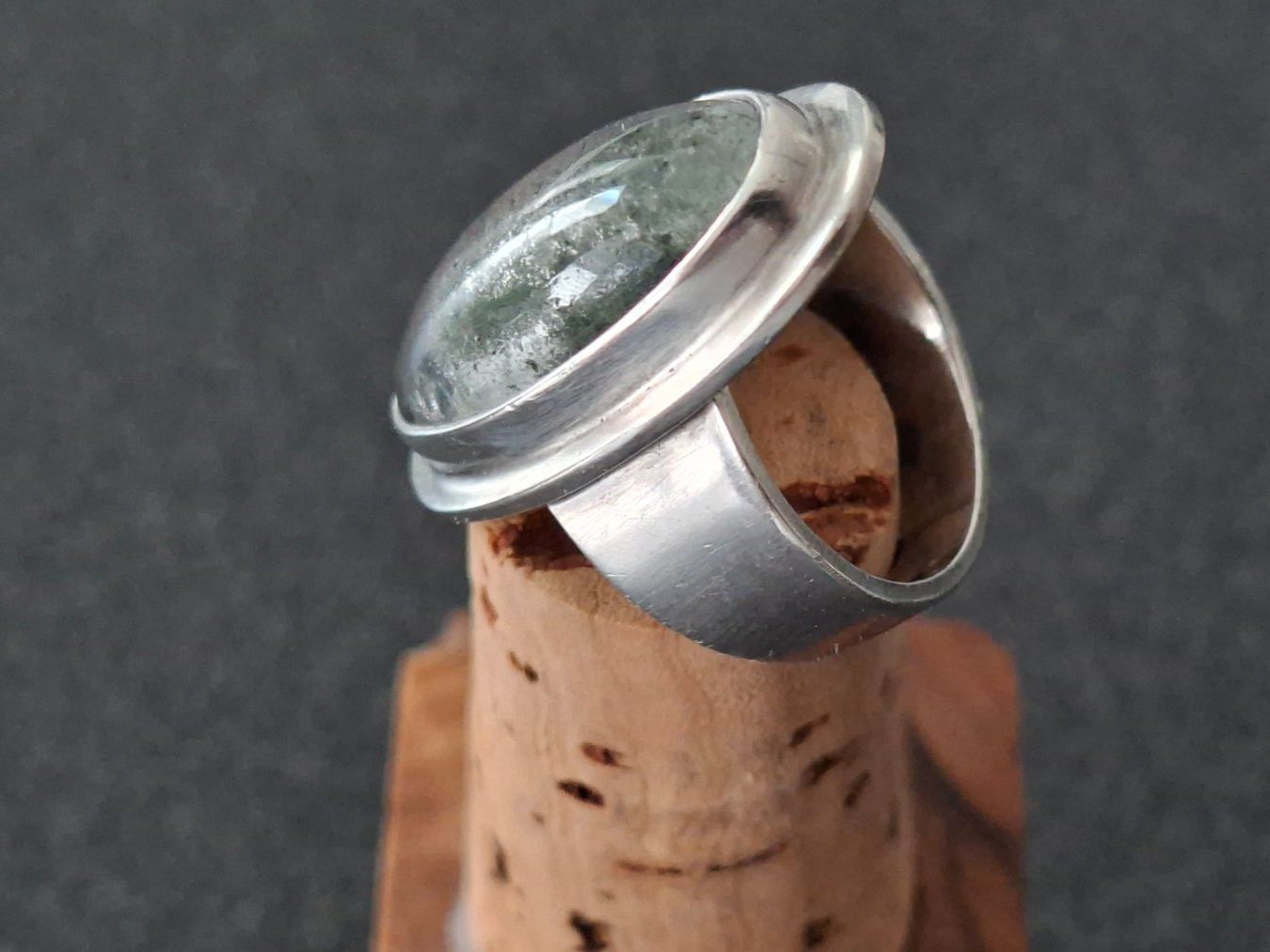 Anelli: Ring 925 Silber mit Moosachat, ovale Form, Top! – Usato da Gattikon venduto da jeansgli 1