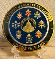 Papst Franziskus Medaille 2013, versilbert & Teilvergoldet