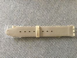 Swatch Leder Uhr Band Goldfarbig