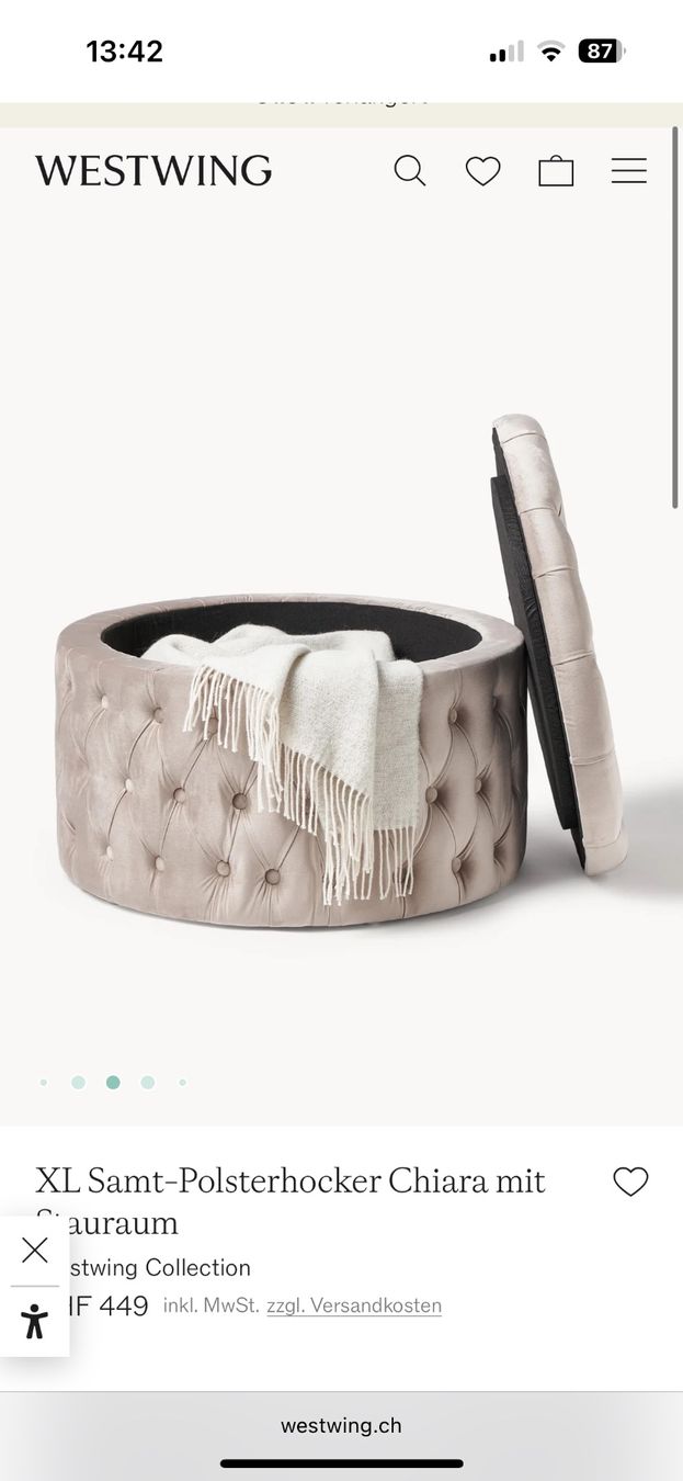 Westwing Hocker: XL ottoman Chiara from Westwing – Neu (gemäss Beschreibung) aus Marly von Cici_closet 3