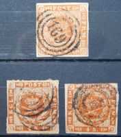 Dänemark Kat. 4, 7 & 9 gest. 1854/63 Kat. 35 Euro