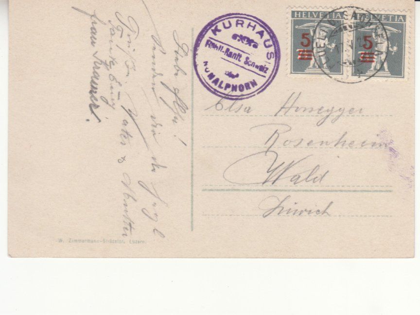 Cartoline postali: Flühli Ranft 1921 mit ST Kurhaus – Usato da Bürglen TG venduto da StampGraf 1