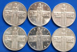 🇨🇭6 x 5 Fr. CH-Gedenkmünzen Silber 90 Gramm