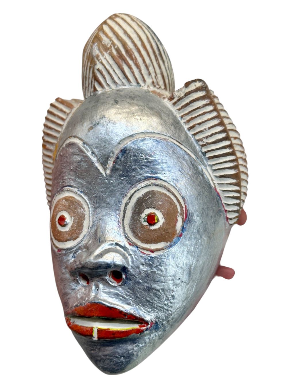 Internationale Kunst: Masque africain tribal argenté vintage - Objet d'art! – Gebraucht aus Morges von auc_yt6g 2