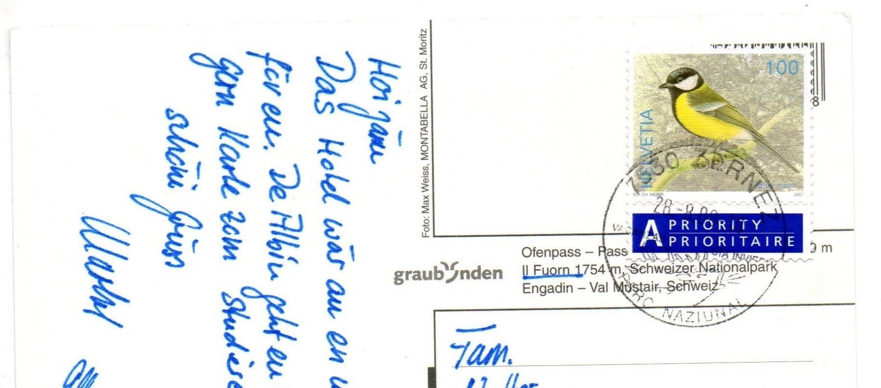 Cartoline postali: VAL MUSTAIR Ofenpass mit Motorrad, Töff – Usato da Jona venduto da philajona 1