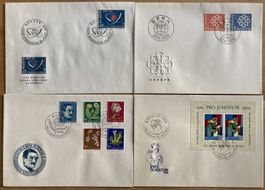 4x FDC Werbemarken 1958-1962 ohne Adresse, SBK 48 Fr.