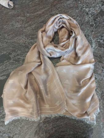 Max Mara Schal goldfarben mit Logo Muster guter Zustand