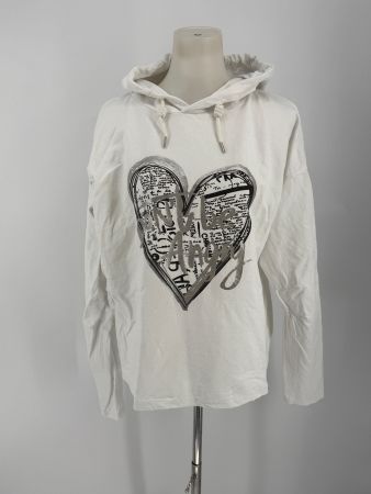Kapuzenpullover mit Herz-Motiv Gr. L/XL von Dolce Moda
