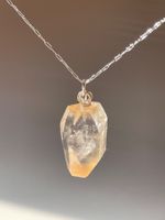 Rarität！925 Öse Unikat Edelstein Halskette, Edelstahl Kette