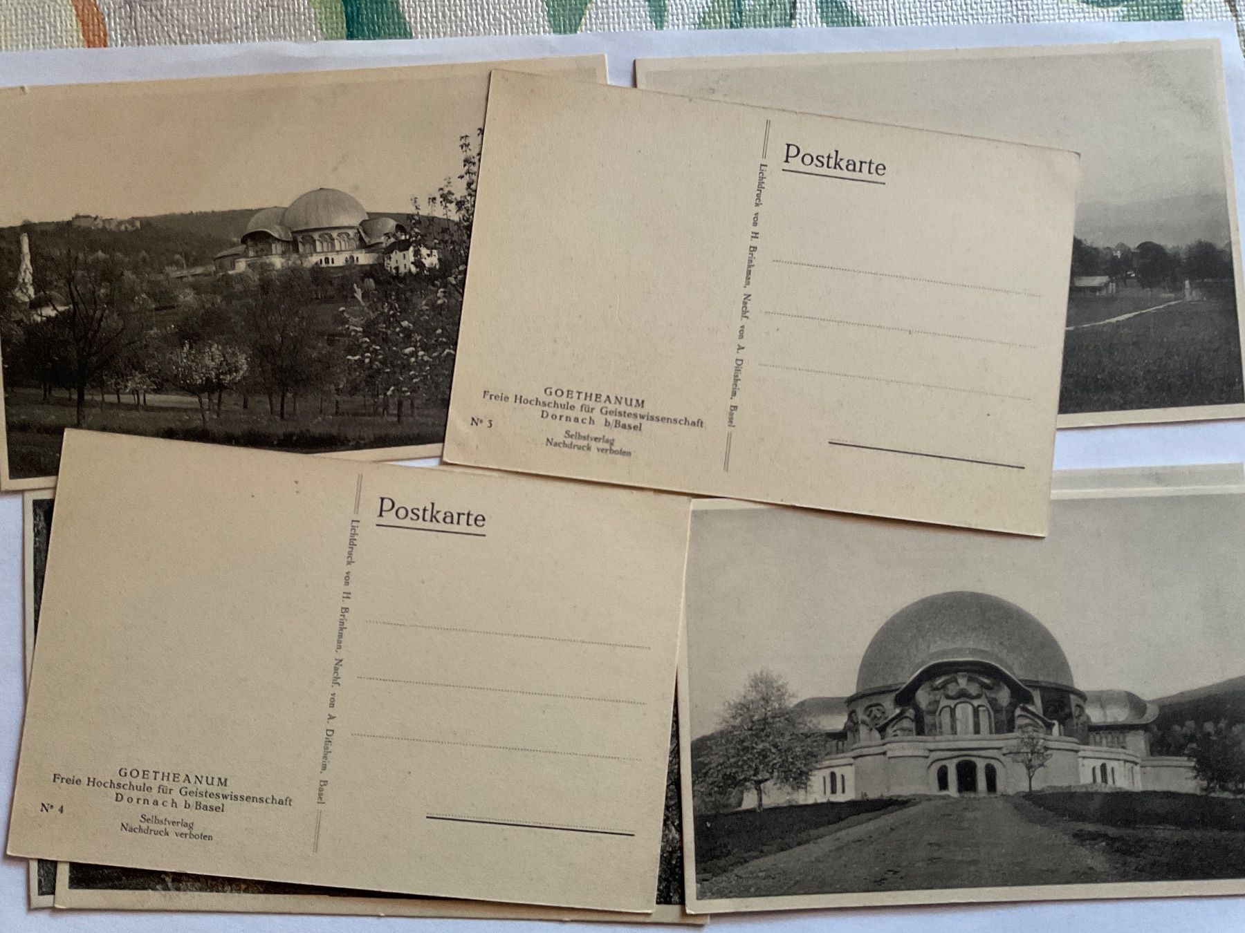 Cartoline postali: Set 8 Ansichtskarten Goetheanum Dornach, 1920 – Usato da Tecknau venduto da bleilaus 2
