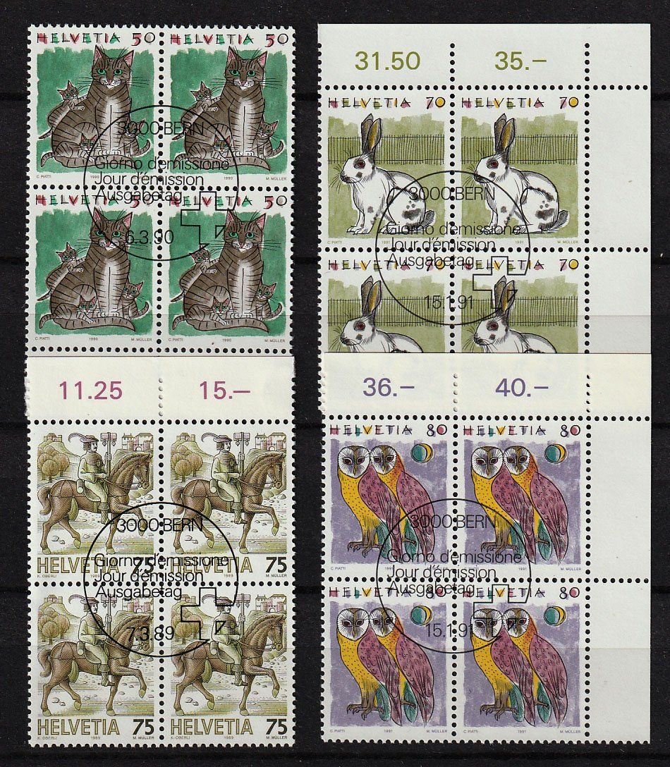 Tutti i francobolli: 1989-1991 4 4er-Blocks ETS – Usato da Arlesheim venduto da gaugi43