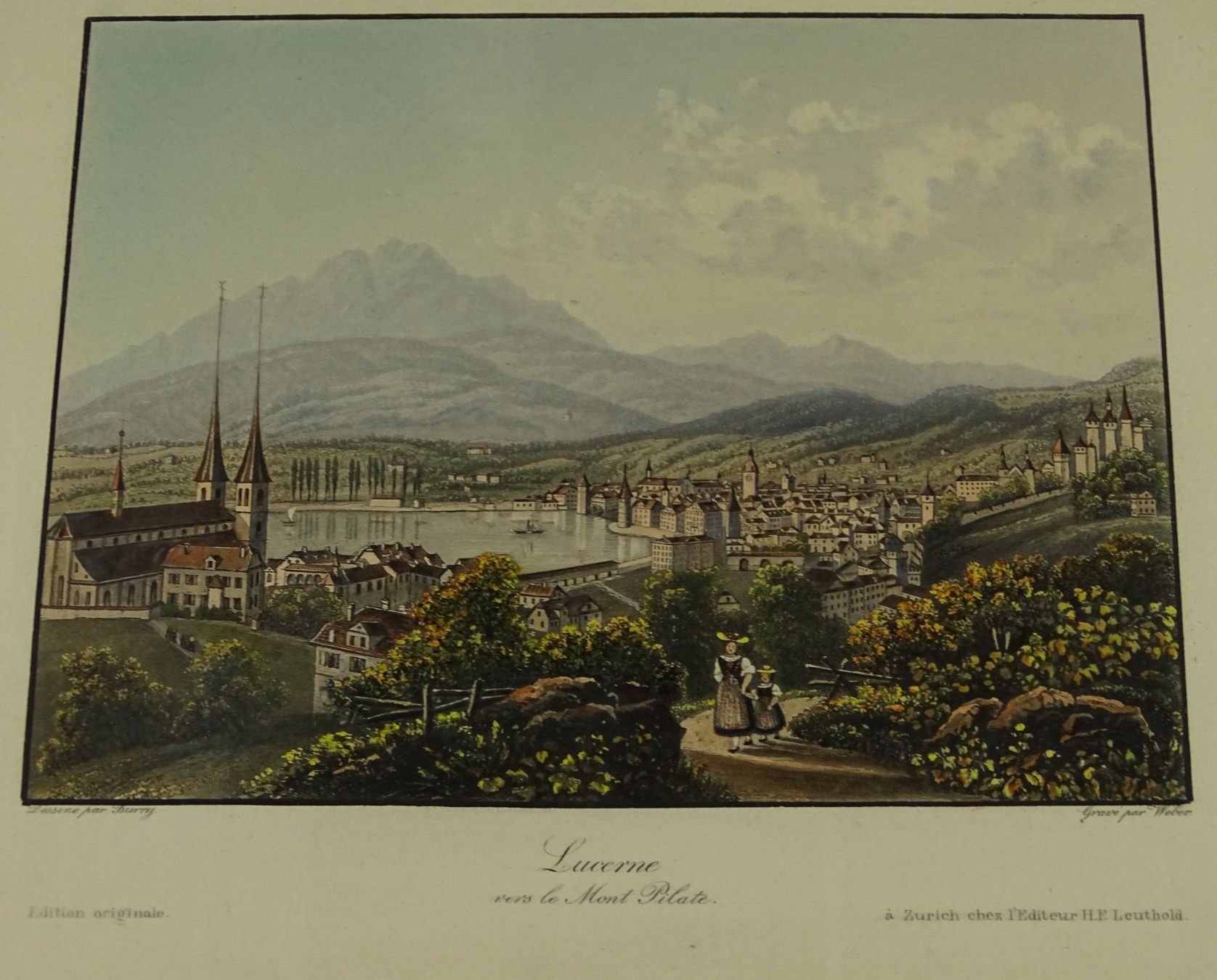 Incisioni: LUZERN, AQUATINTA UM 1850 – Usato da Grüningen venduto da Kartensammler 2