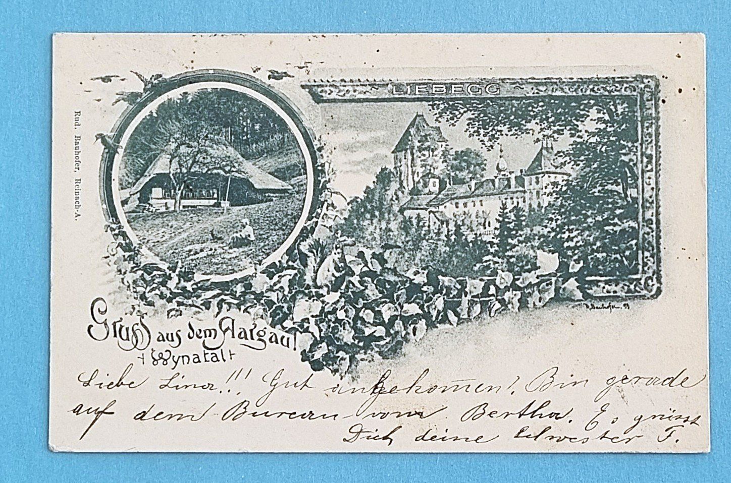 Cartoline postali: Liebegg - Wynatal - Schloss - Bauernhaus - 1904 – Usato da Rothrist venduto da RROENK
