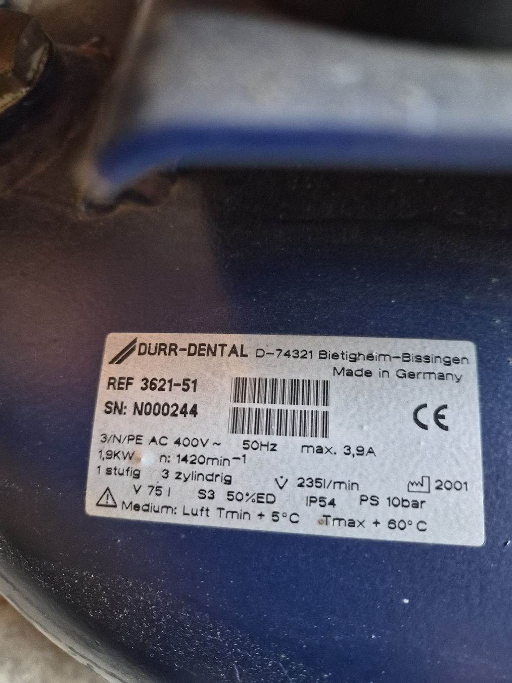 Compressori: Dürr Kompressor luftgekühlt 1,9kW, 2001 – Usato da Flaach venduto da schuege64 5